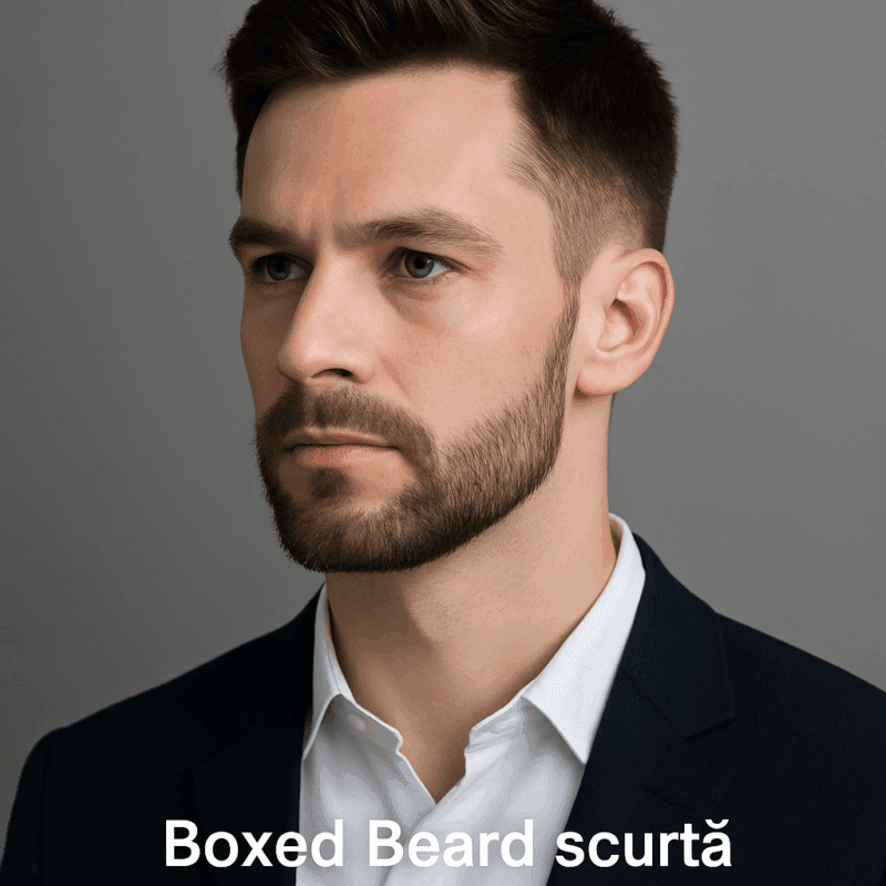 Barbă boxed scurtă pentru față alungită