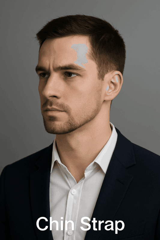 Stil de barbă Chin Strap subțire și bine definit pentru față alungită